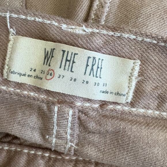 Free People We The Free Distressed Denim Shorts 26 Grunge Indie Raw Hem Brown - Picture 4 of 7